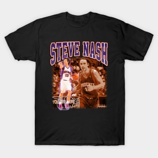 Steve Nash Basketball Legend Signature Vintage Graphic Retro Bootleg Style T-Shirt